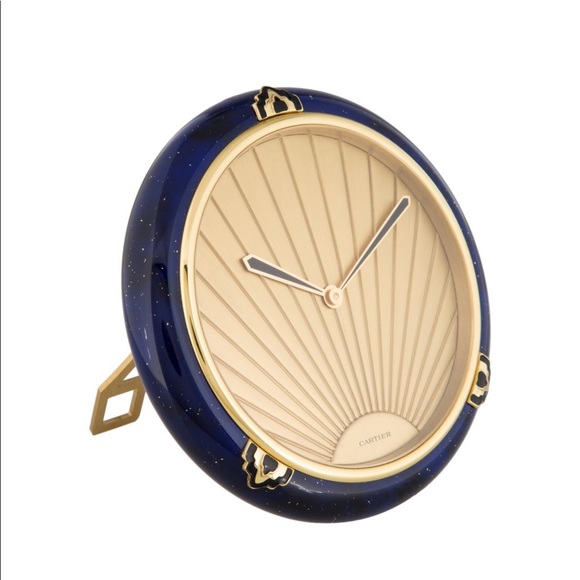 Cartier LAPIS gold tone ART DECO DESKTOP CLOCK.π - Picture 1 of 8